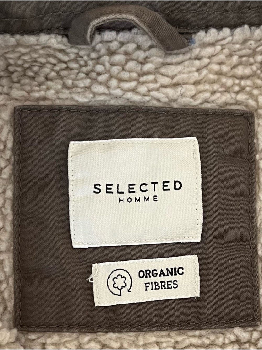 Selected Homme Mens L Sherpa Lined Canvas Jacket Brown Utility Chore Shacket - Picture 5 of 11